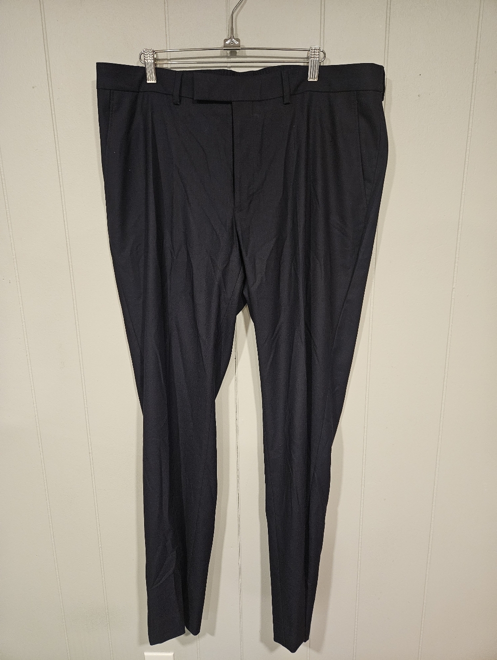 Kenneth Cole Reaction Mens Navy Blue Slim-Fit Stretch Dress Pants Size 37x32 NWT